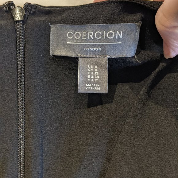 Black V Neck Sleeveless Zipper Paneled Dress Size 8 - Picture 9 of 11